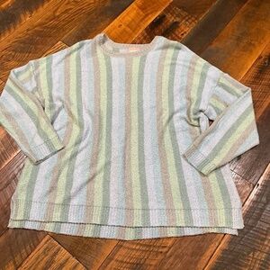 Show Me Your Mumu Atlas Sweater True Blue Stripe Women’s XXL | Oversized Knit Pu